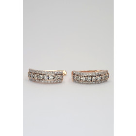 Сережки из красного золота 585* с бриллиантами